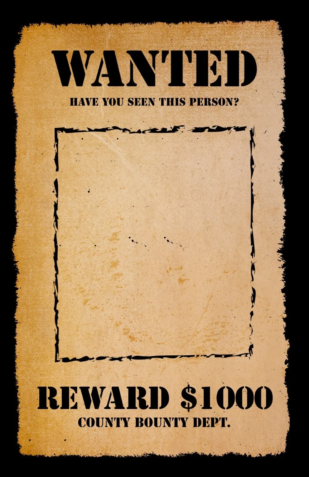 Brown Black Wanted Poster
