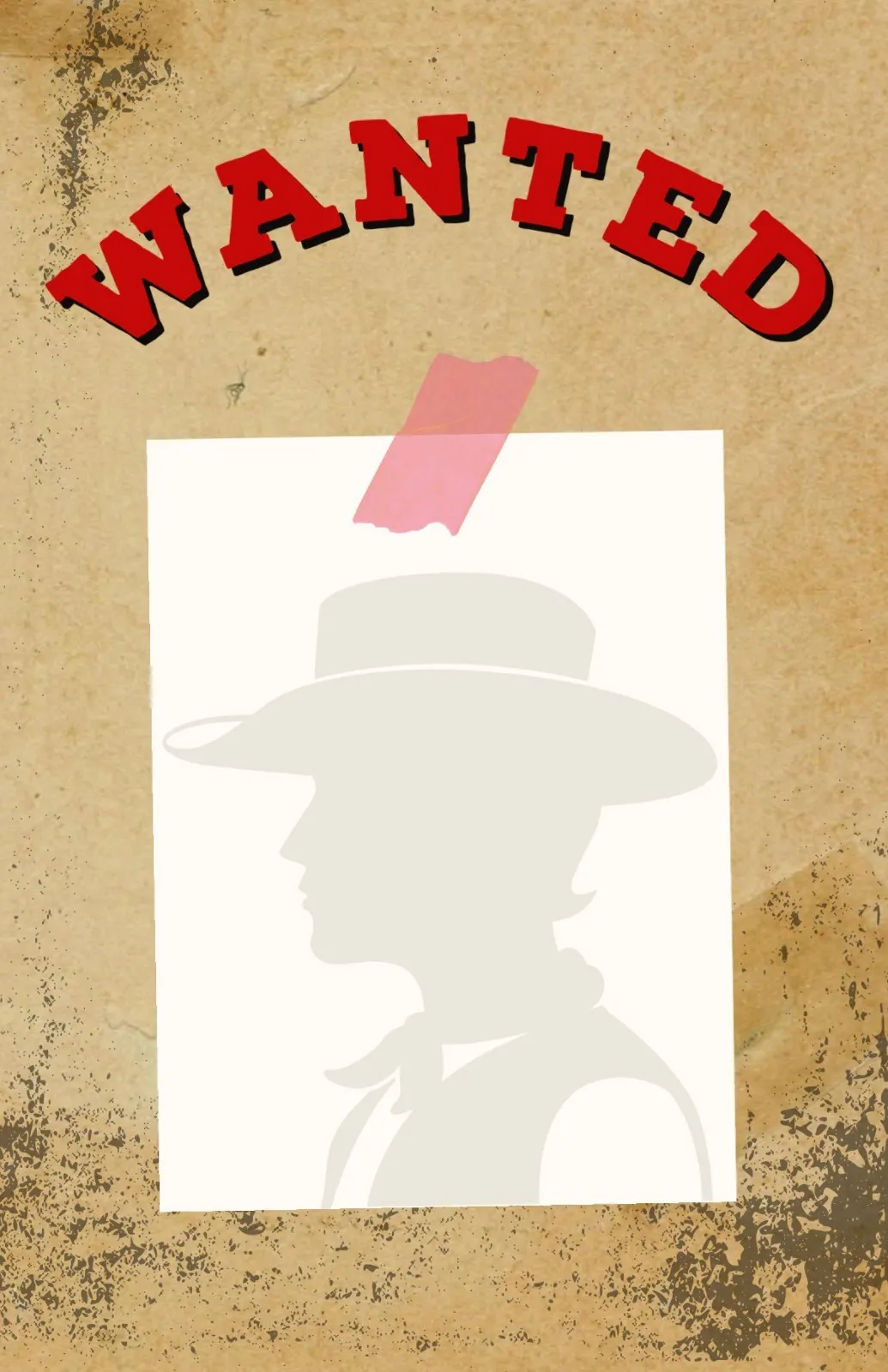 Red And Brown Western Wanted Poster