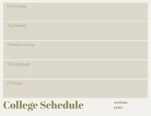 Gray Weekly College Schedule College Schedule 