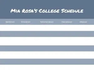 White and Navy Blue Empty Schedule College Schedule 