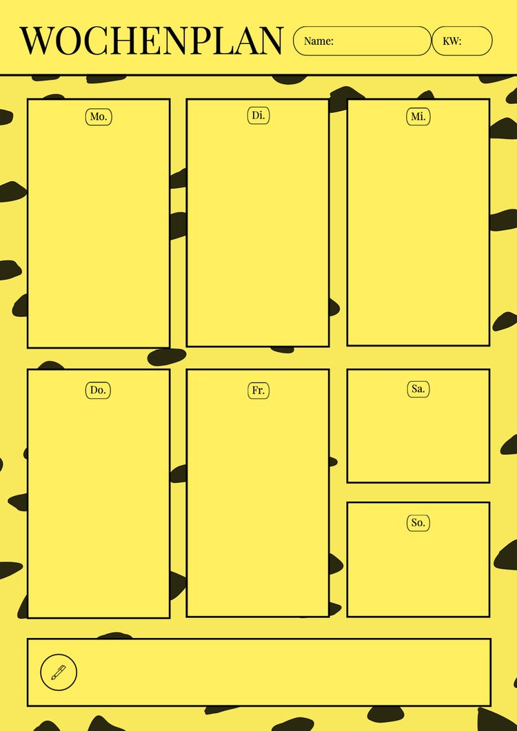 yellow polka dot lifestyle weekly planner