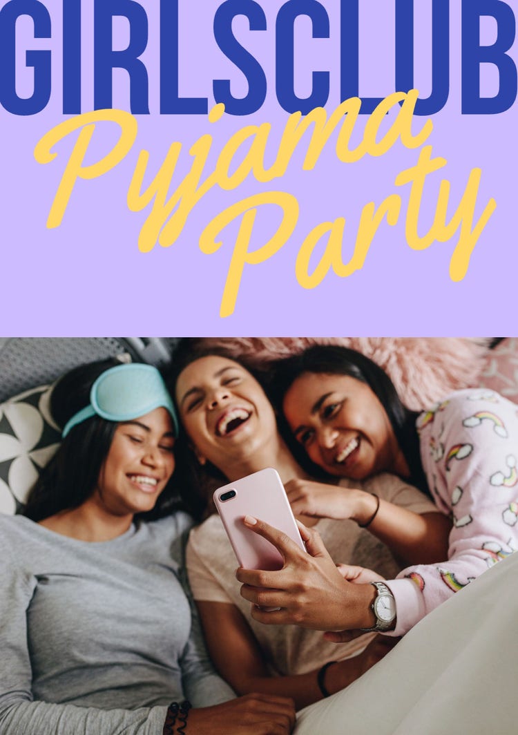 Purple and Yellow Pajama Party Flyer
