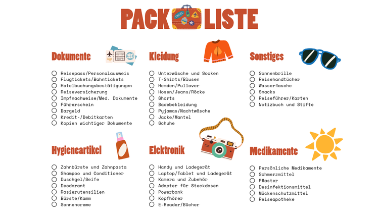 Effizient planen mit unserer Urlaubs-Packliste Vorlage