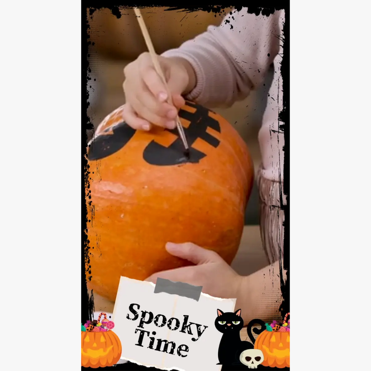 A person painting a pumpkin AI-generated content may be incorrect.