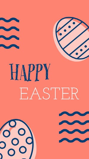 Blue and Orang Easter Wishes Social Post Happy Easter Quotes & Messages
