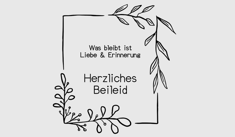Trauerbekundungen und Beileidskarten