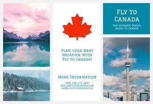 White and Blue Canada Travel Brochure Brochure