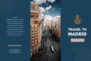 Navy Blue Madrid Travel Brochure Brochure