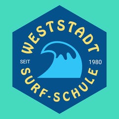Blue and Yellow Animated Surf School Logo
