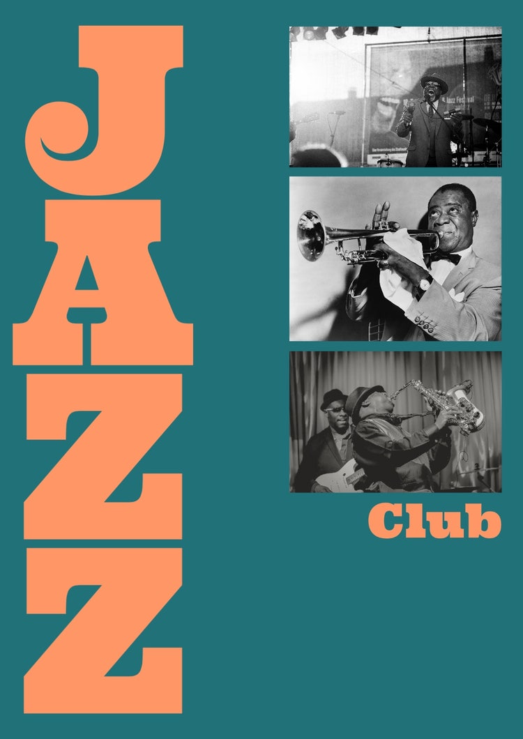 Orange Green Jazz Music Club Poster
