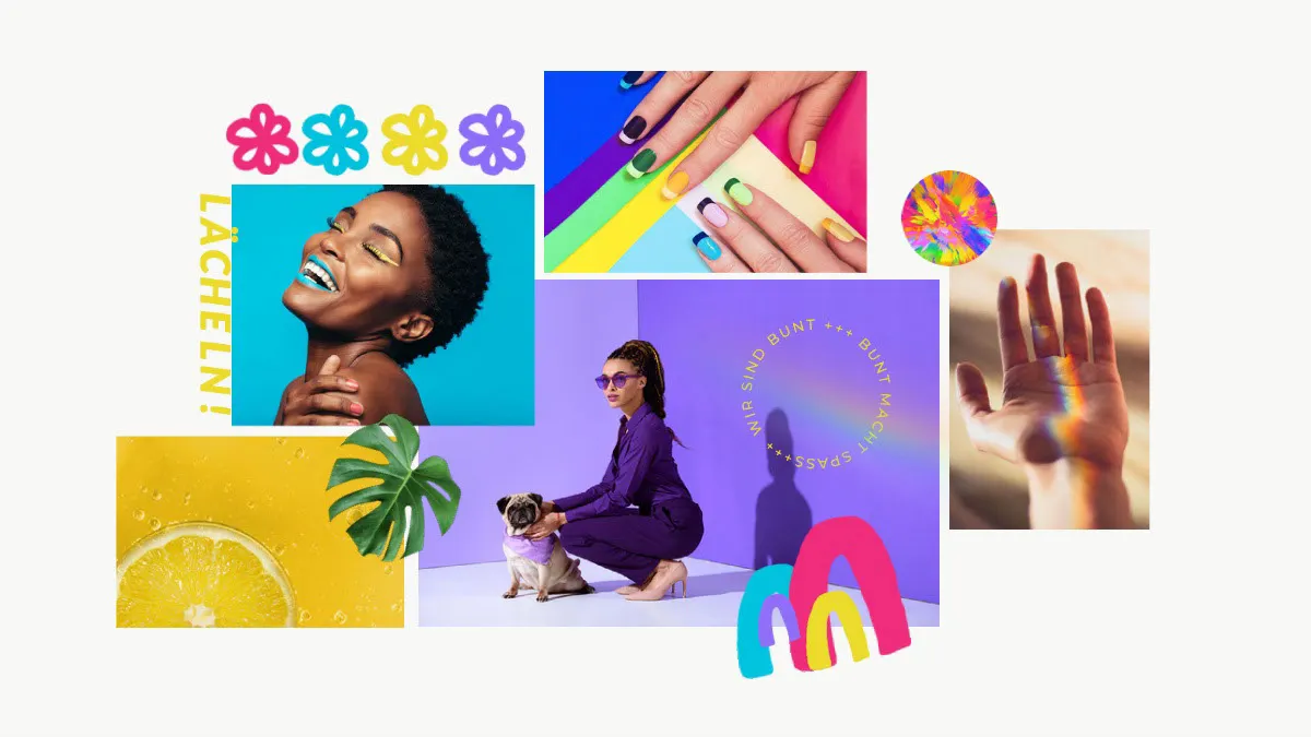 Colorful Photo Collage Rainbow Mood Board Wallpaper Desktop