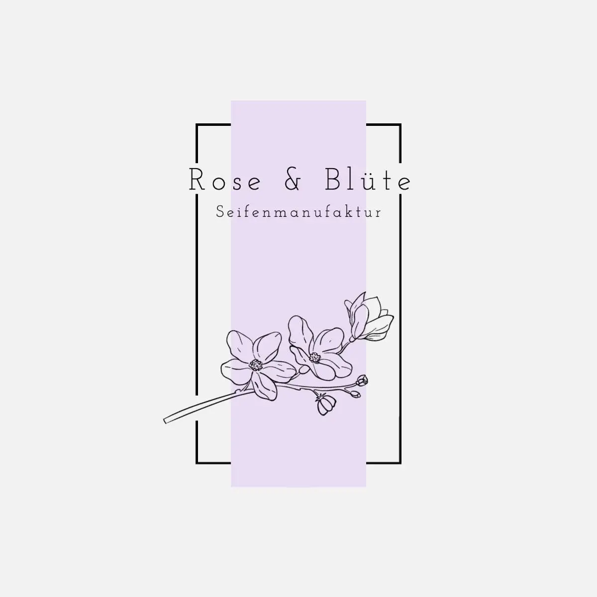 White Black Purple Floral Rose Petal Soaps Logo