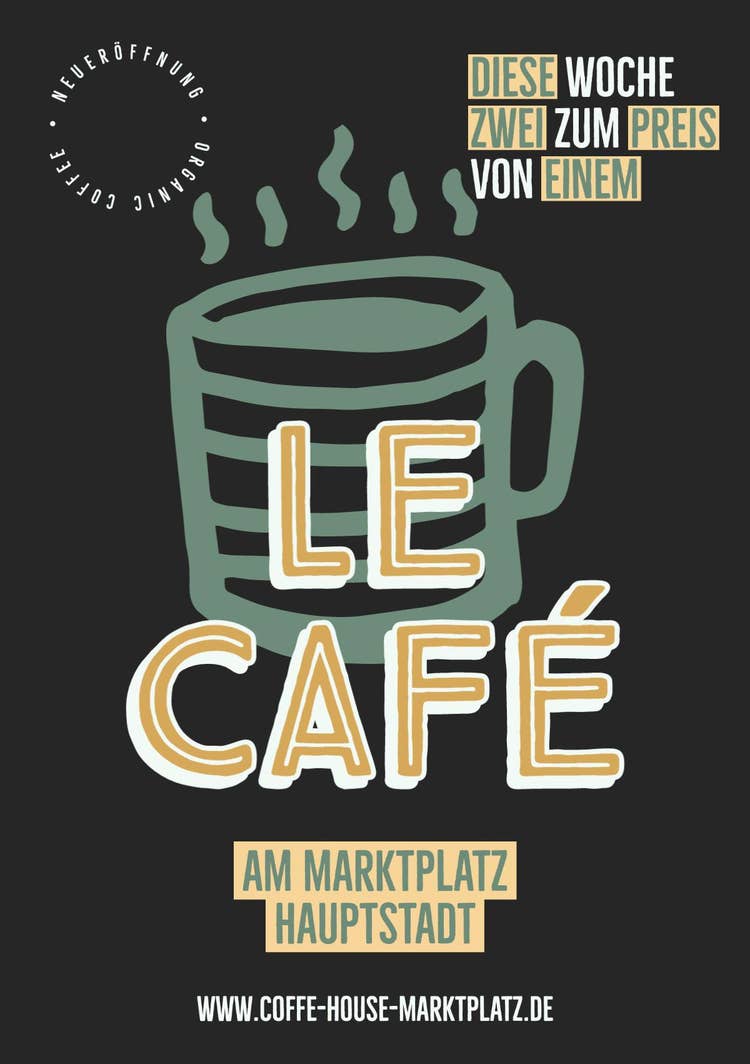 Yellow Black Green Illustration Coffee Flyer