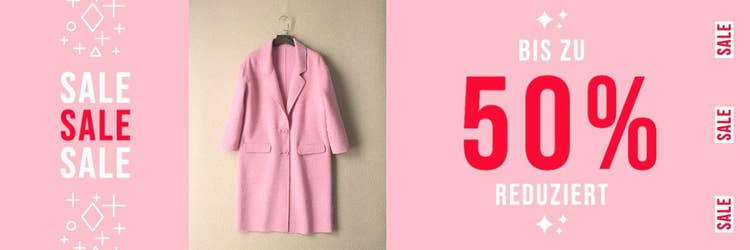 Pink Red White Fashion Store Sale Banner