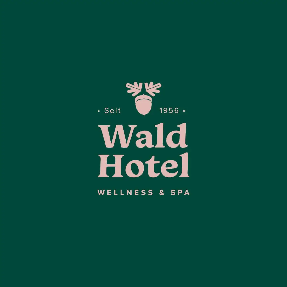 Green and Pink Rustic Hotel Logo
