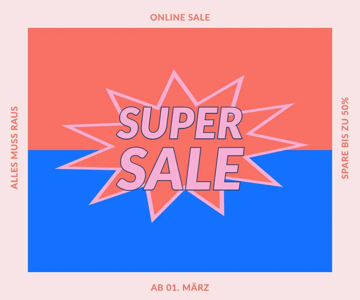 Red Blue Pink Store Sale Web Banner