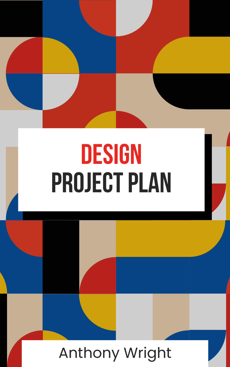 A colorful pattern with a rectangular sign Description automatically generated