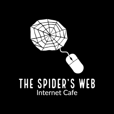 A web and mouse on a black background Description automatically generated