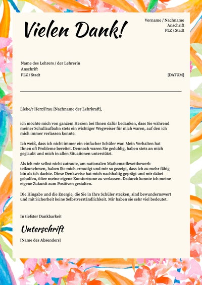 Colorful Visual Illustrative Thank You Letter