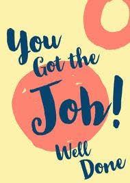 Blue Red And Yellow Work Congratulations Card