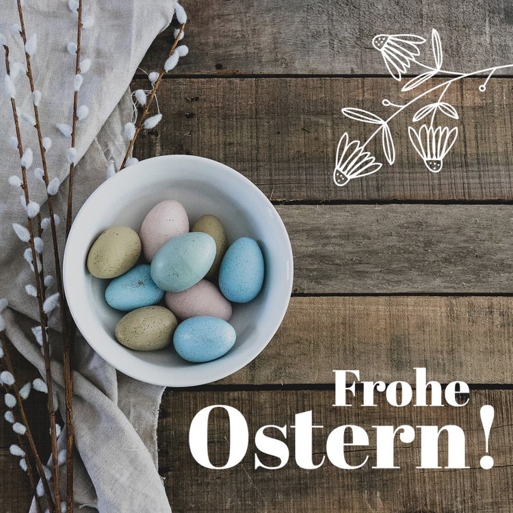 White Flowers Easter Eggs Instagram Post