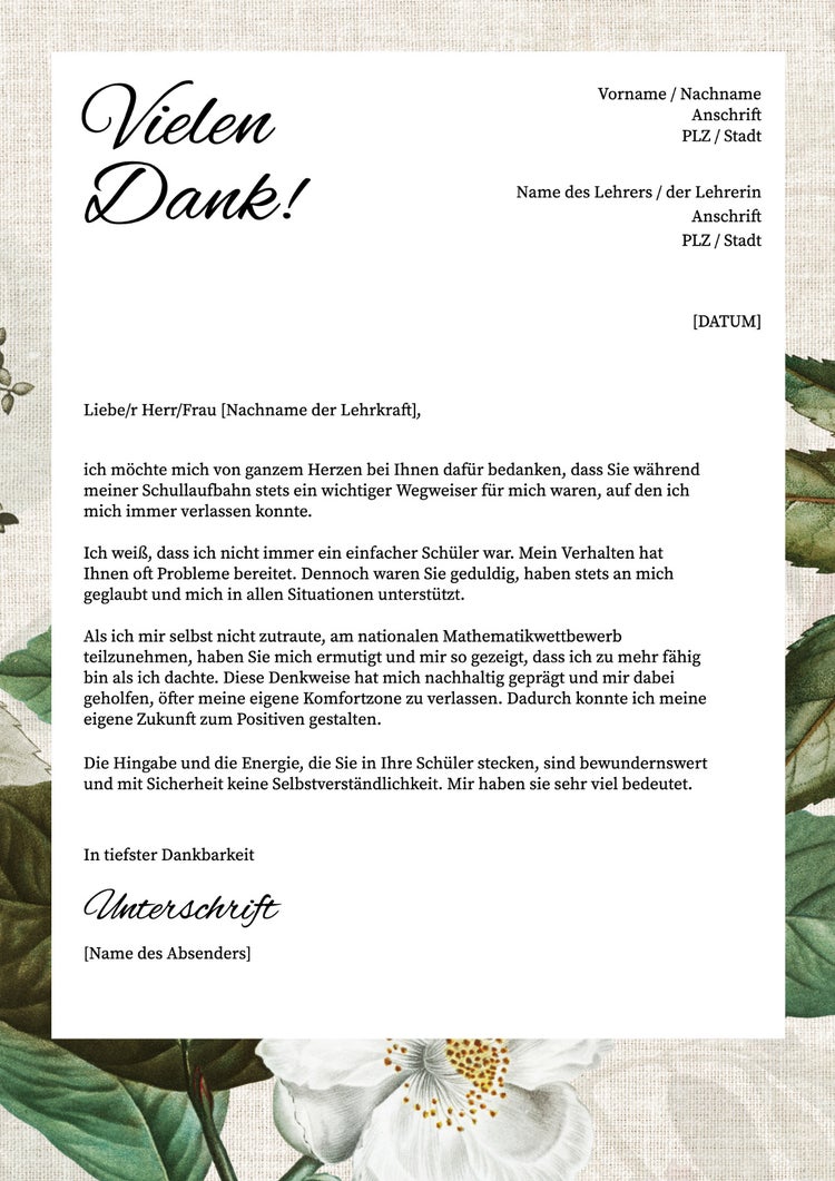 Green Beige Illustrative Modern Thank You Letter