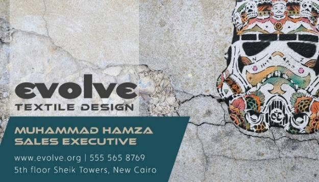 Gray Evolve Textile Design Business Card