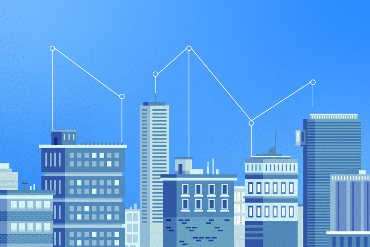 A city skyline with lines and dots AI-generated content may be incorrect.
