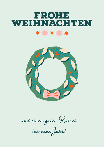 Christmas and New Years Greeting Card with Illustration of Festive Advent Wreath