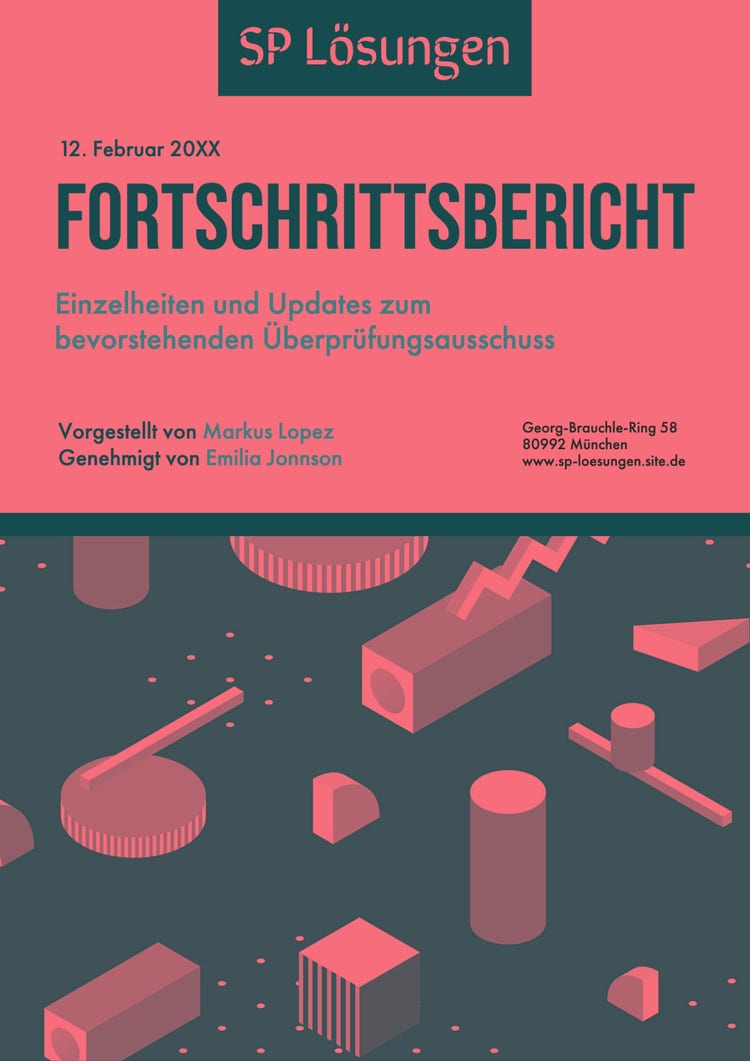 black red graphic objects report title page