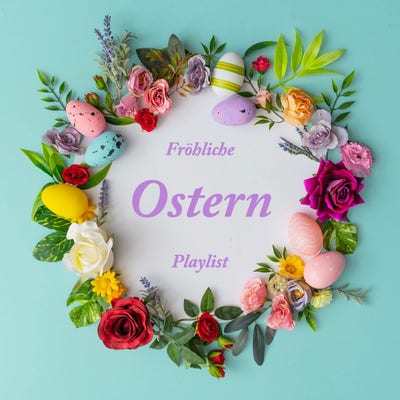 Colorful Flower Wreath Easter Album Cover