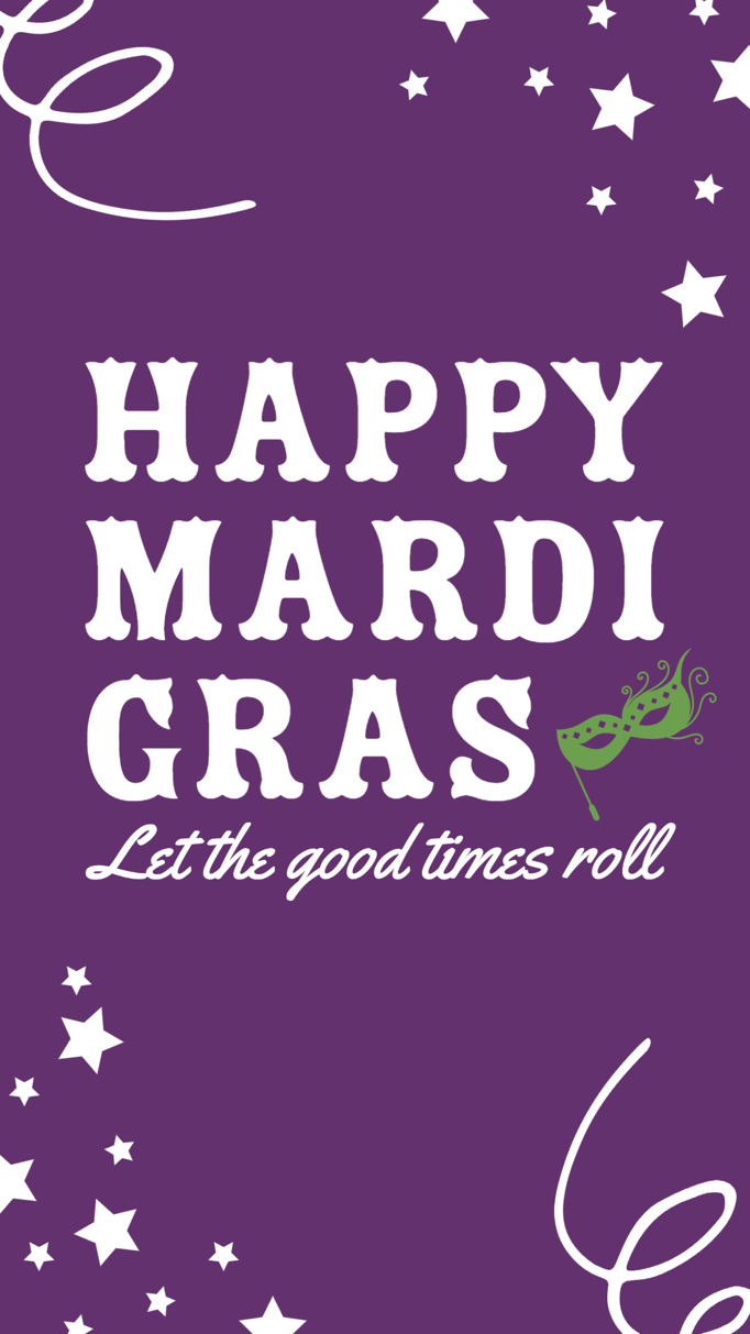 Purple, Green & White Mardi Gras Instagram Story