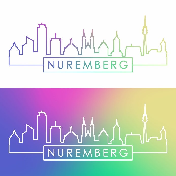 Zwei Varianten des gleichen Logos mit Farbverläufen.  