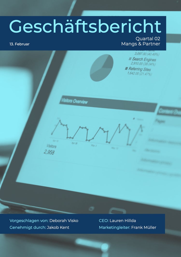 Blue Photography Report Title Page