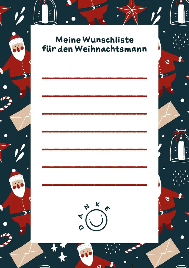 Wunschzettel zu Weihnachten: Inspiriere den Weihnachtsmann.