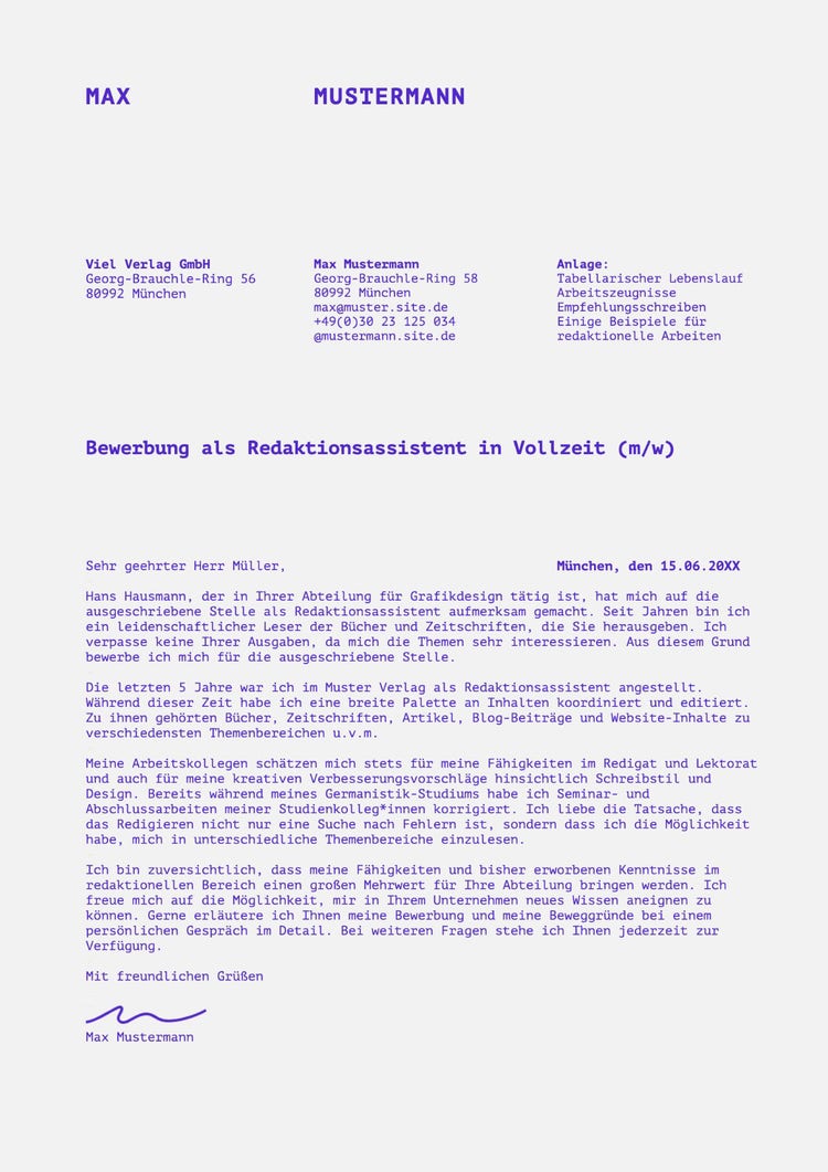 Purple & Grey Motivation Letter