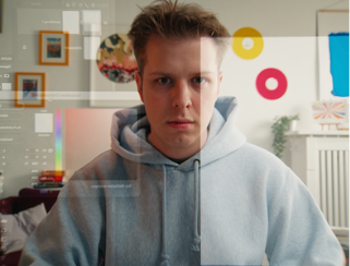 Künstler Tim Wingert nutzt Photoshop um ein Kunstwerk zu gestalten.