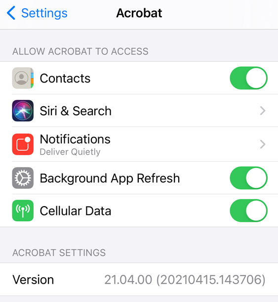 Boekhouding Verouderd Contract Acrobat Reader configureren — Help bij Acrobat voor iOS