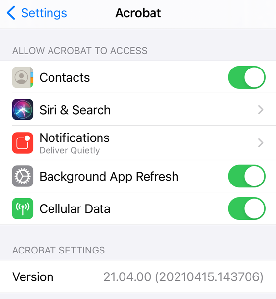 設定 Ios 向け Acrobat ヘルプ