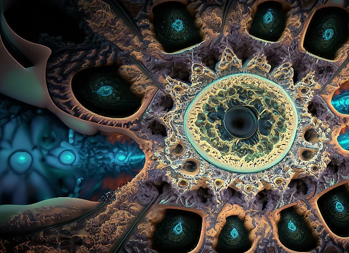 Firefly-genereret uendeligt indviklet fraktalmønster, der viser, hvad AI-kunst er i hyperrealistisk, 4K, science fiction-stil