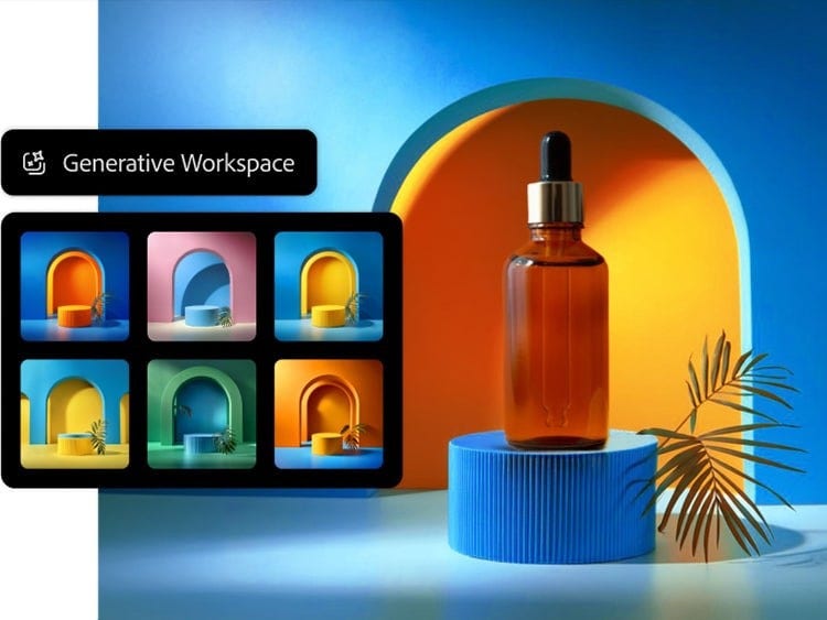 Generativt arbejdsrum-funktion med Photoshop AI