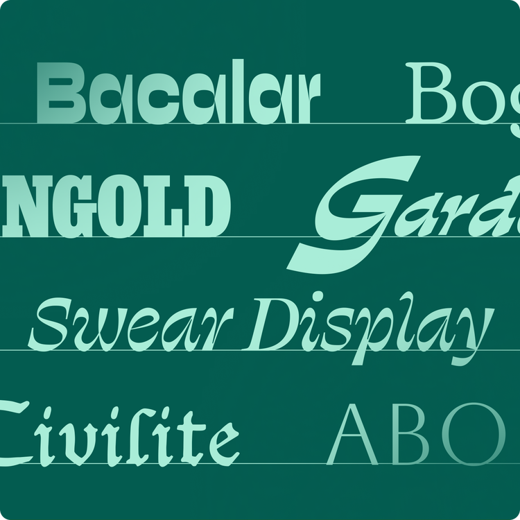 Showcase of different font styles
