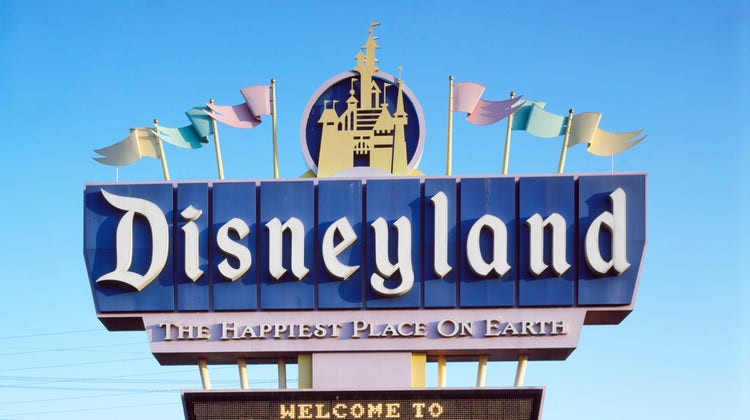 Disneyland sign outside of the theme park