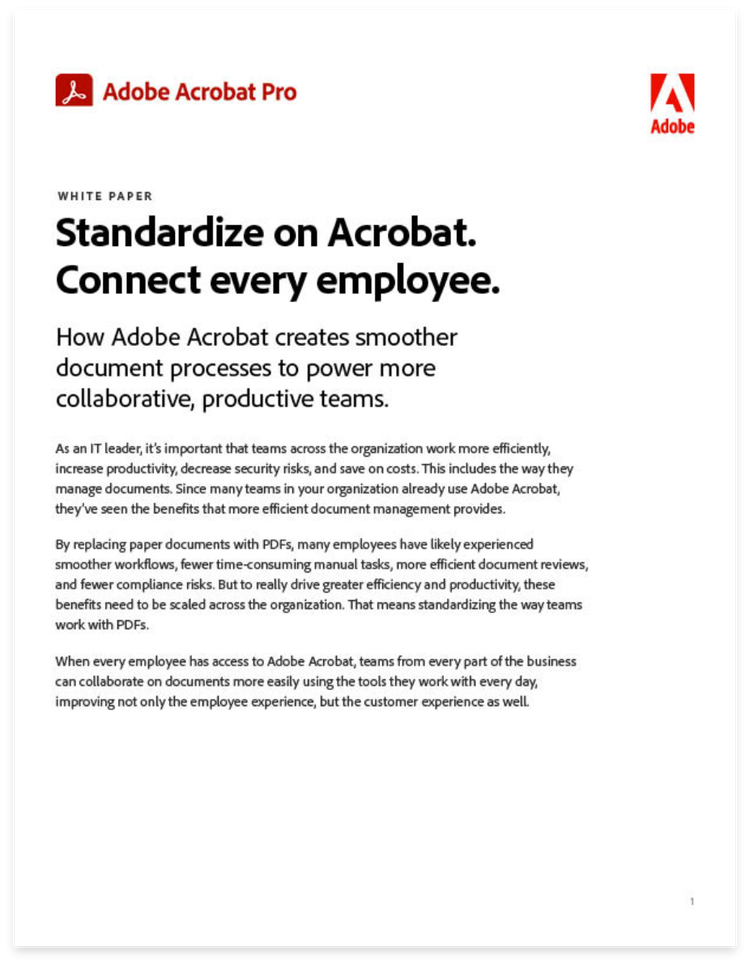 Standardize on Acrobat
