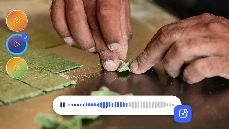 Imagen de unas manos moldeando masa, con una forma de onda de audio, que sugiere la generación de contenido de voz o habla