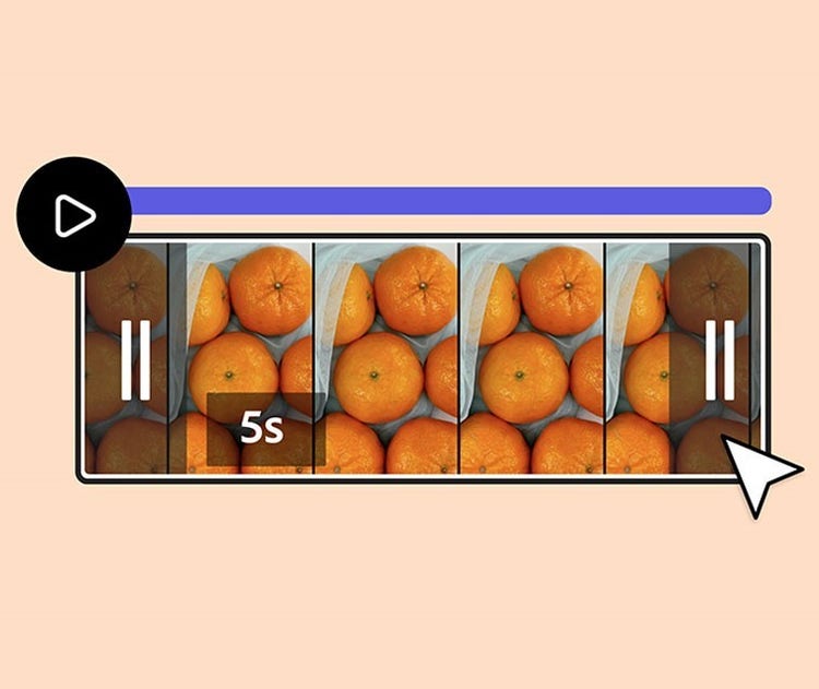 Apelsinidega kott, mida redigeeritakse Adobe Expressis