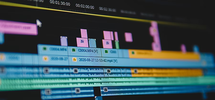 Video and audio files being mixed on a timeline in Adobe {{premiere}}