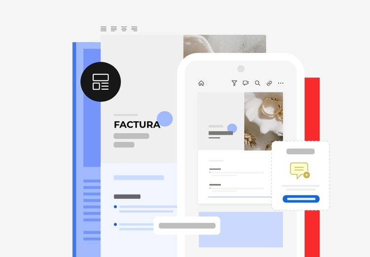 Imagen que muestra una factura en PDF que se está editando con un Android.