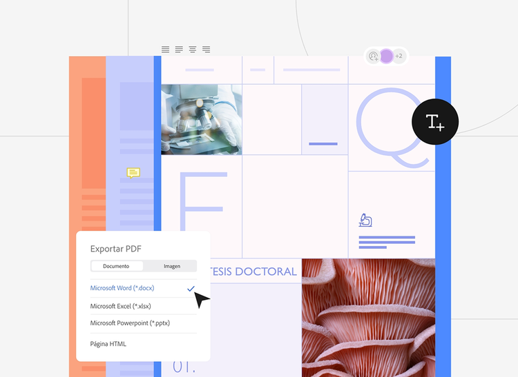 Captura de pantalla de un documento académico en proceso de exportación desde un editor de PDF.