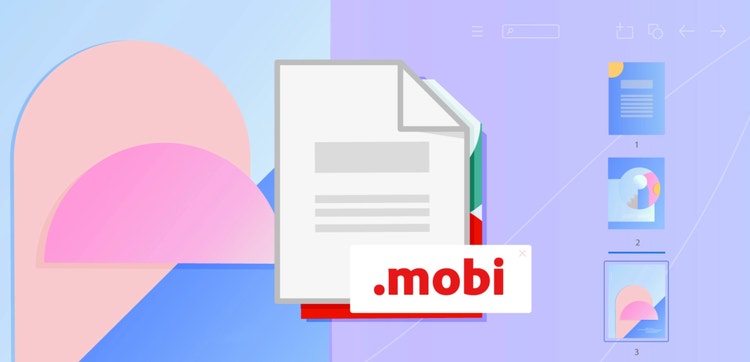 Ilustración de un archivo en formato MOBI.